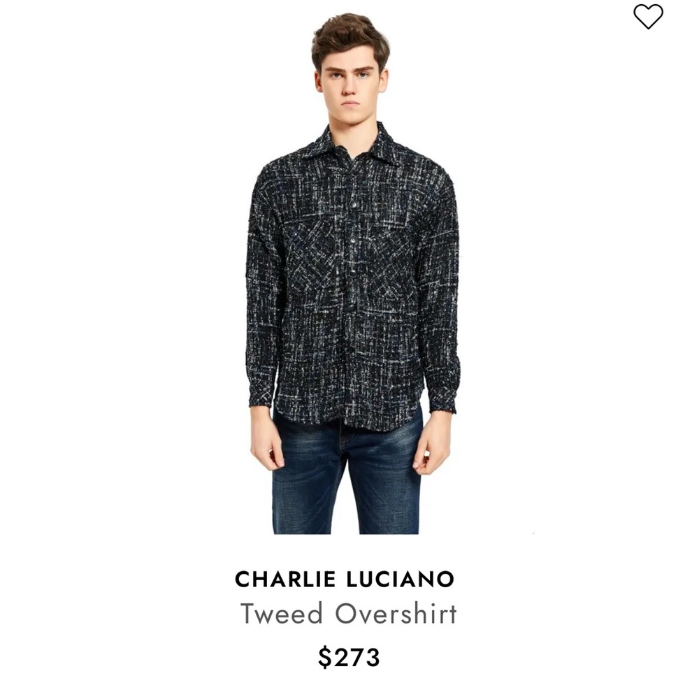 CHARLIE LUCIANO Tweed Overshirt Unisex XS Plaid Academial Shaket Fall Jacket - Picture 2 of 16